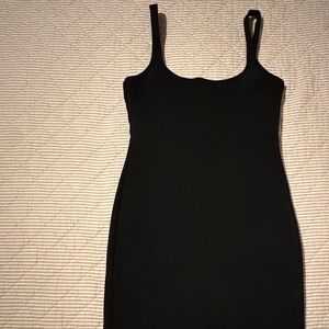 Zara Black Midi Tank Dress with Scoop Neck